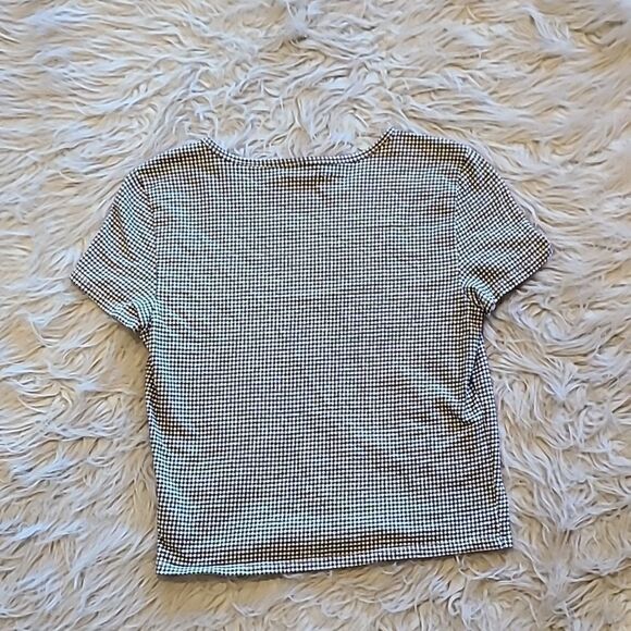American eagle‎ outfitters womens black and white plaid cropped tshirt - Picture 5 of 5